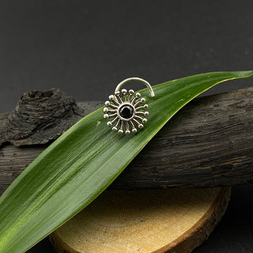 Black Dandelion Nose Pin